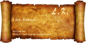 Lex Kanut névjegykártya